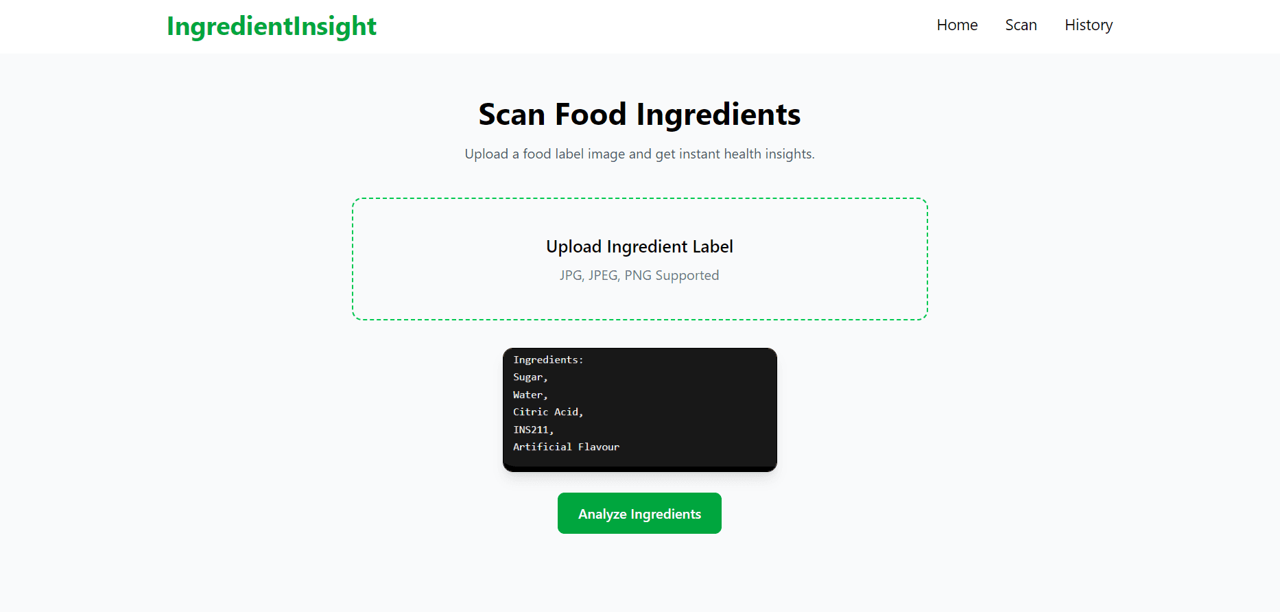 IngredientInsight AI screenshot 2